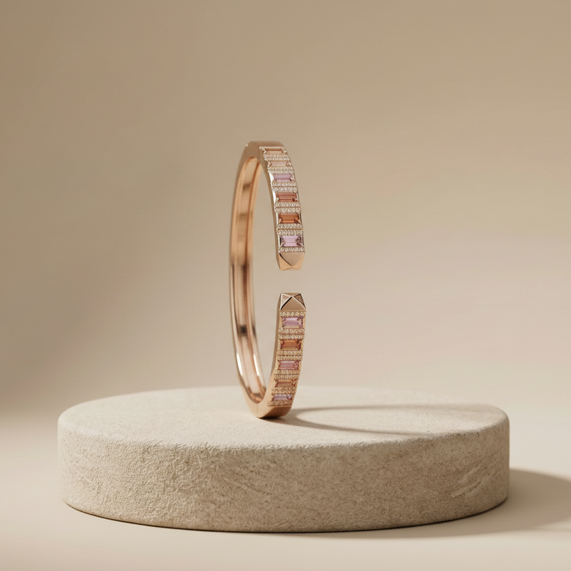 Chromia Open Gemstone Bangle