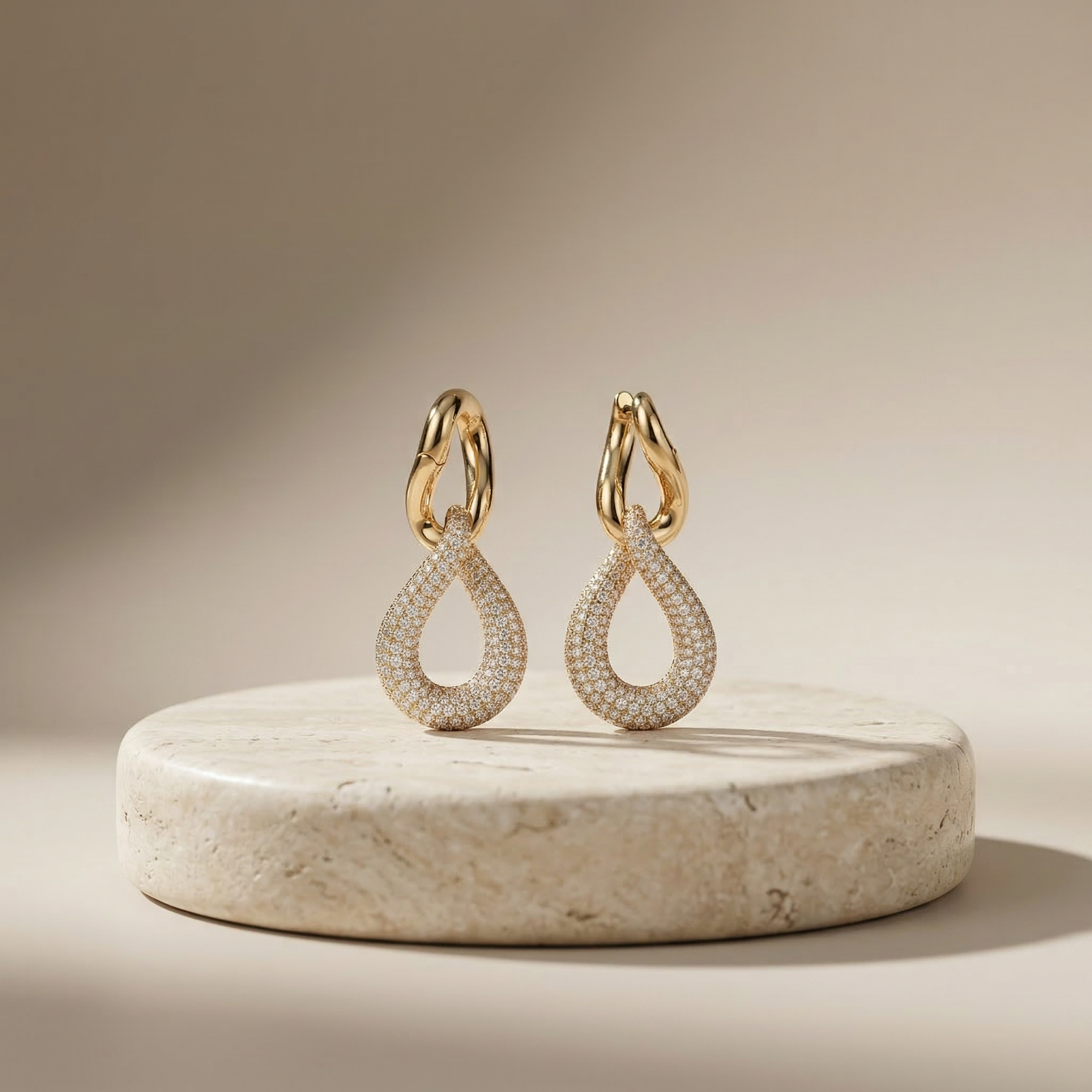 Luxe Diamond Gold Earrings