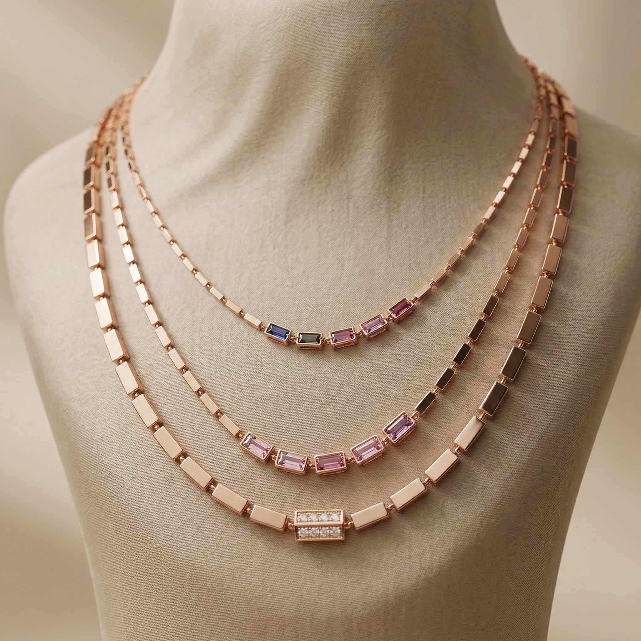 Azure Sapphire Link Necklace