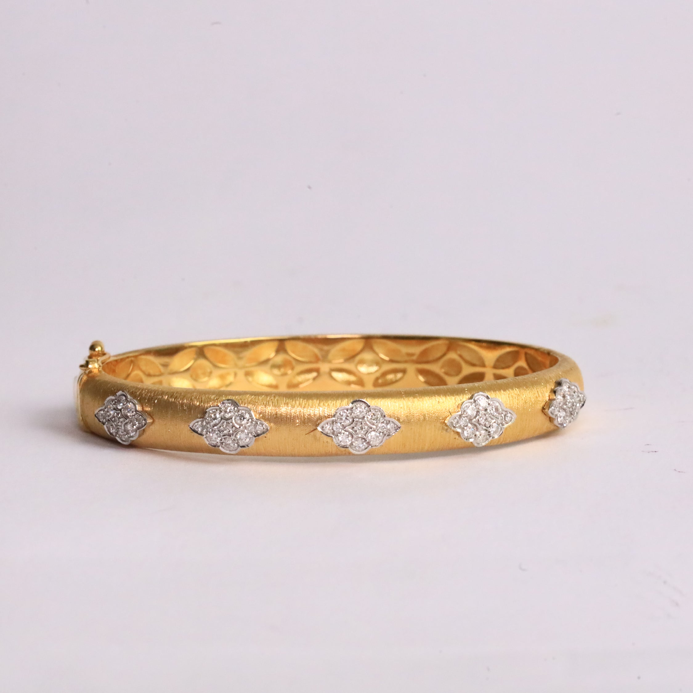 Linea Satin Diamond Gold Bangle