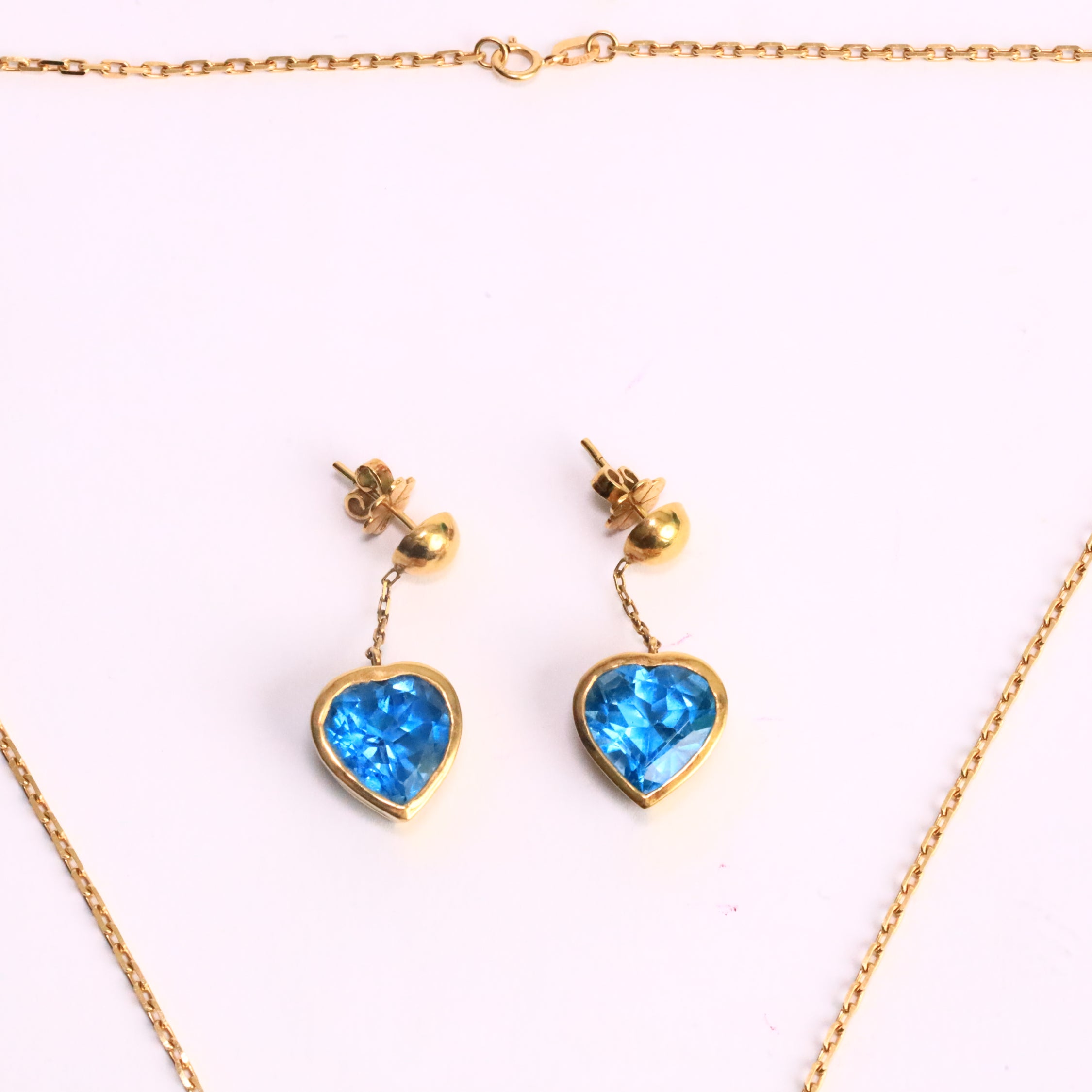 Azure Topaz Gold Necklace Set