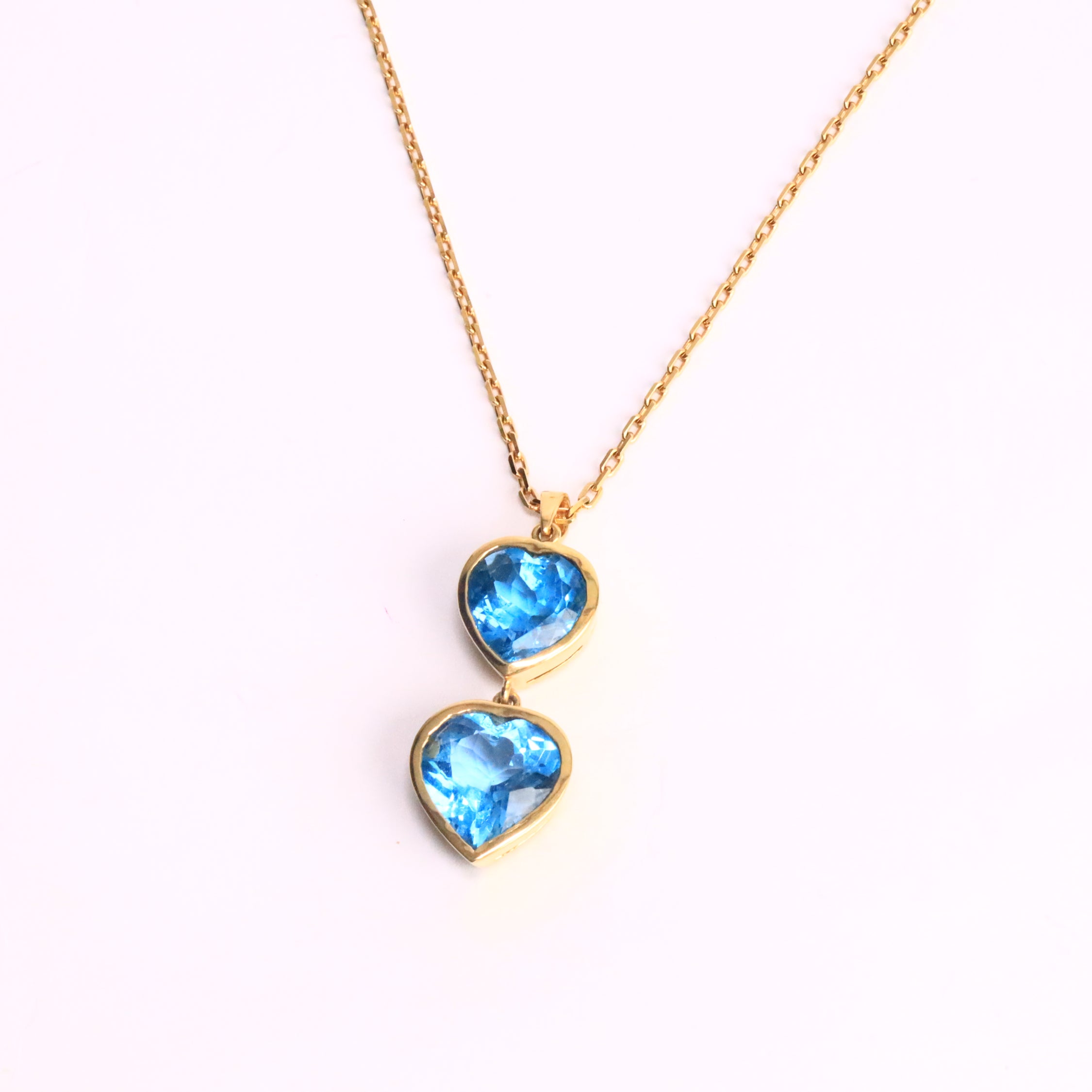 Azure Topaz Gold Necklace Set