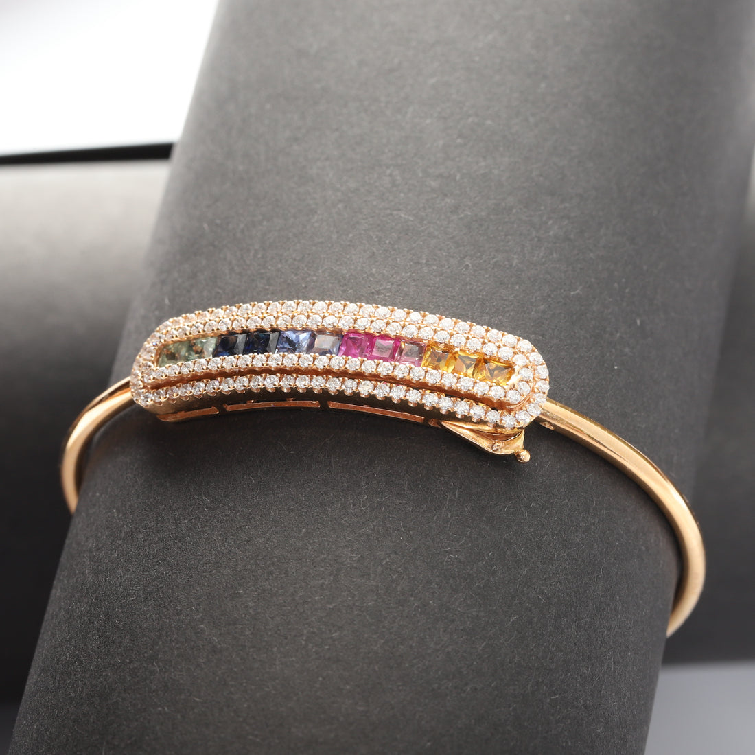 Chromara Diamond Multicolor Gem Bangle