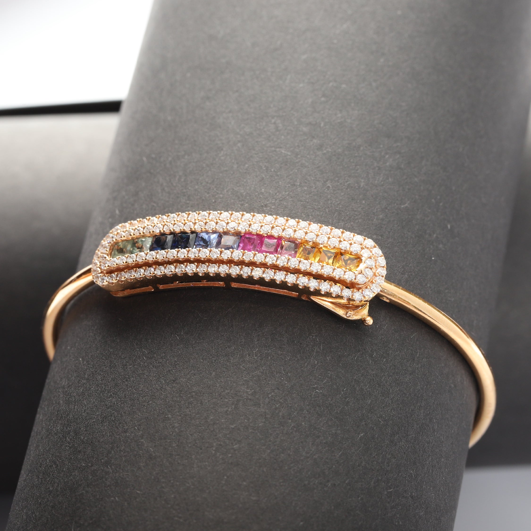 Chromara Diamond Multicolor Gem Bangle