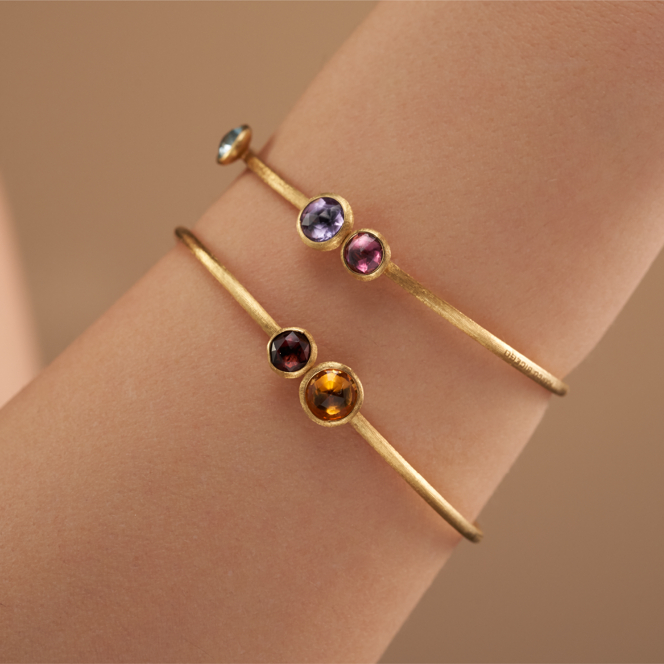 Aurielle Natural Gemstone Open Bangle