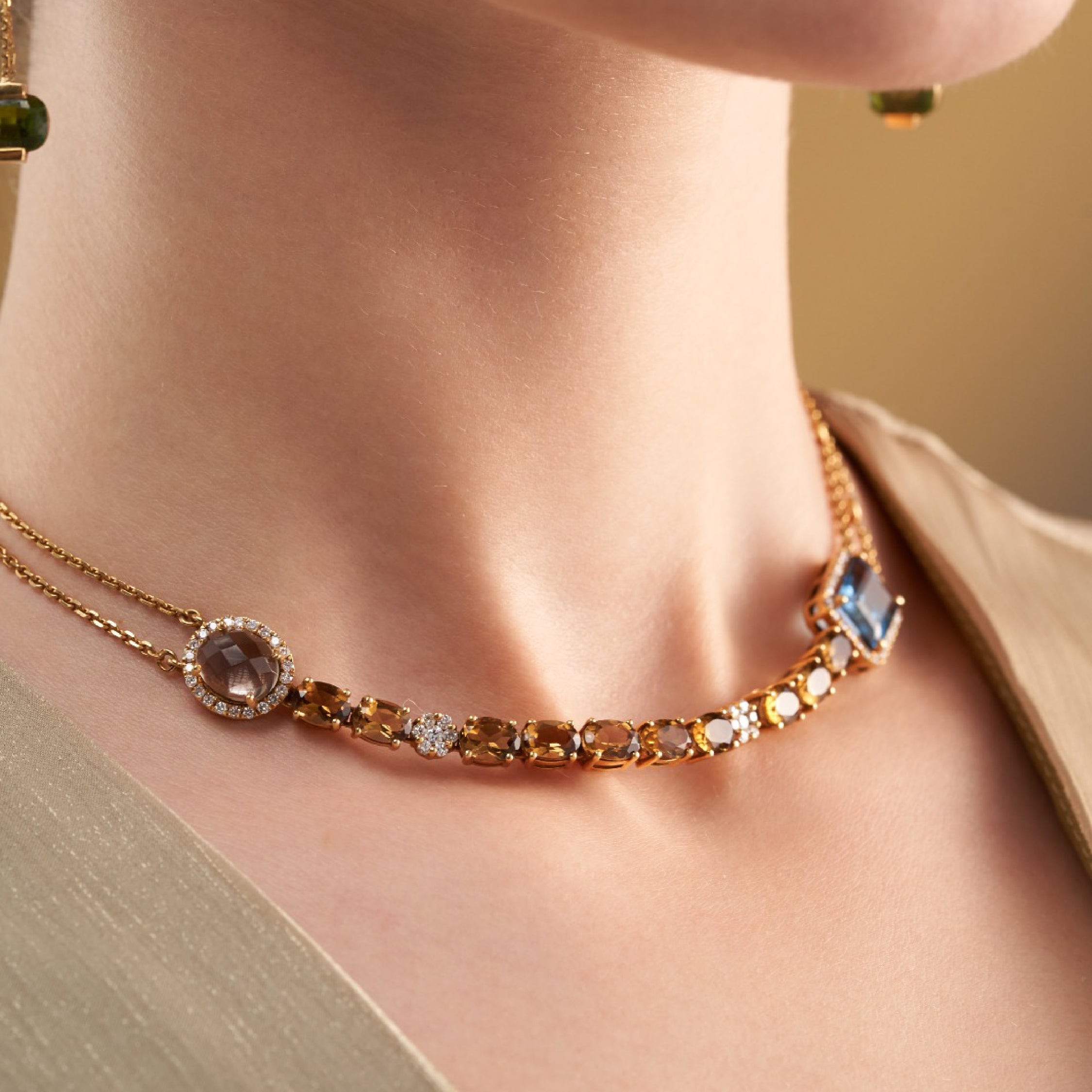 Celesta Gemstone Diamond Piece