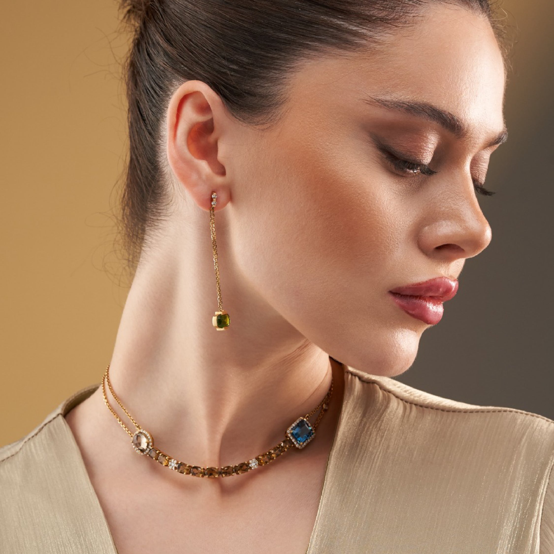 Celesta Gemstone Diamond Piece