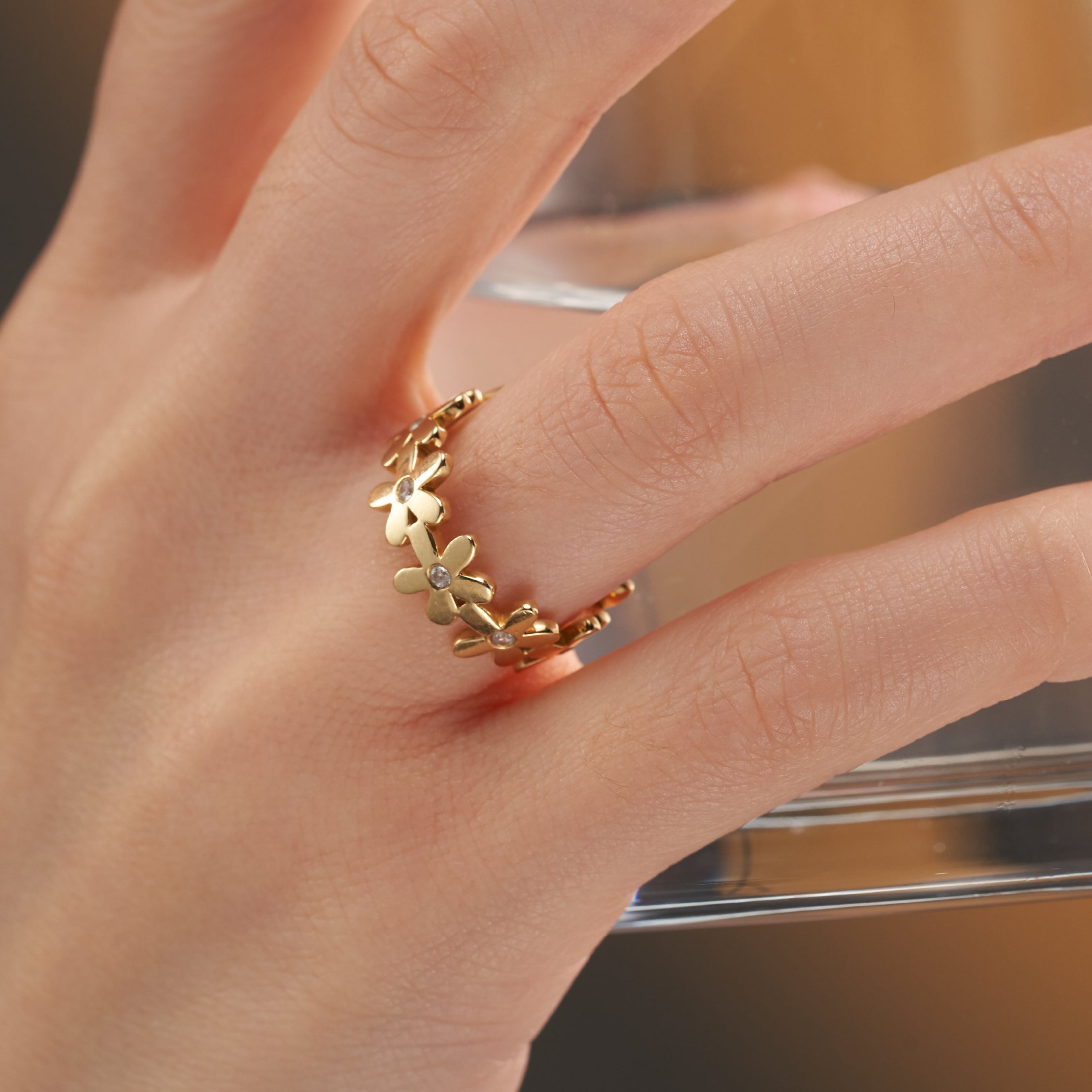 Florentia Gold Floral Ring