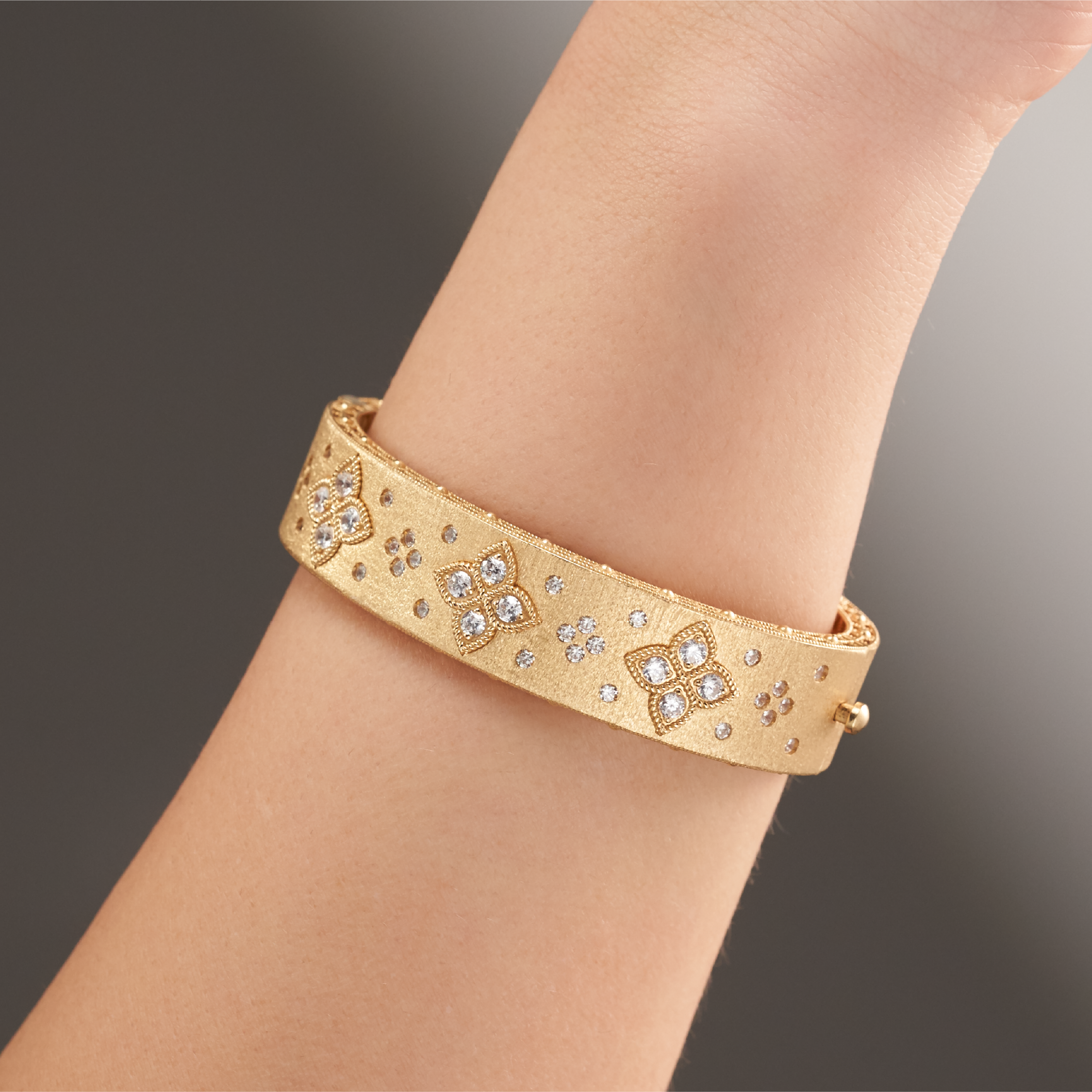 Regalia Zirconia Gold Statement Bangle