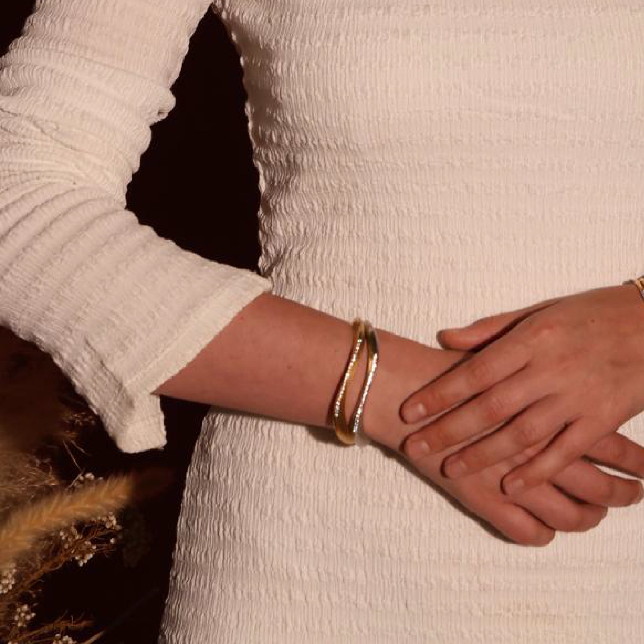 Textura Diamond Gold Bangle