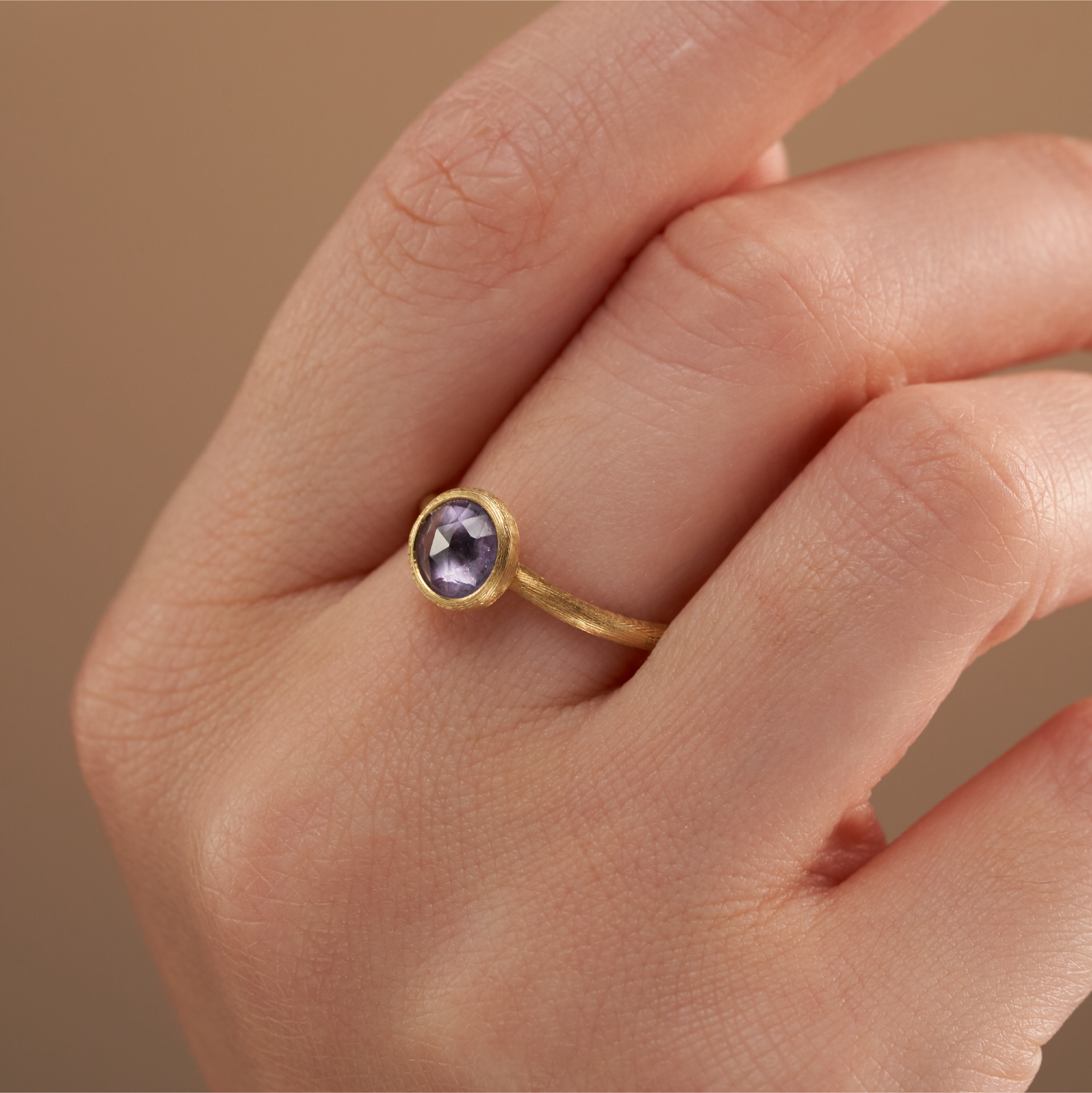 Veloura Gemstone Textured Gold Ring