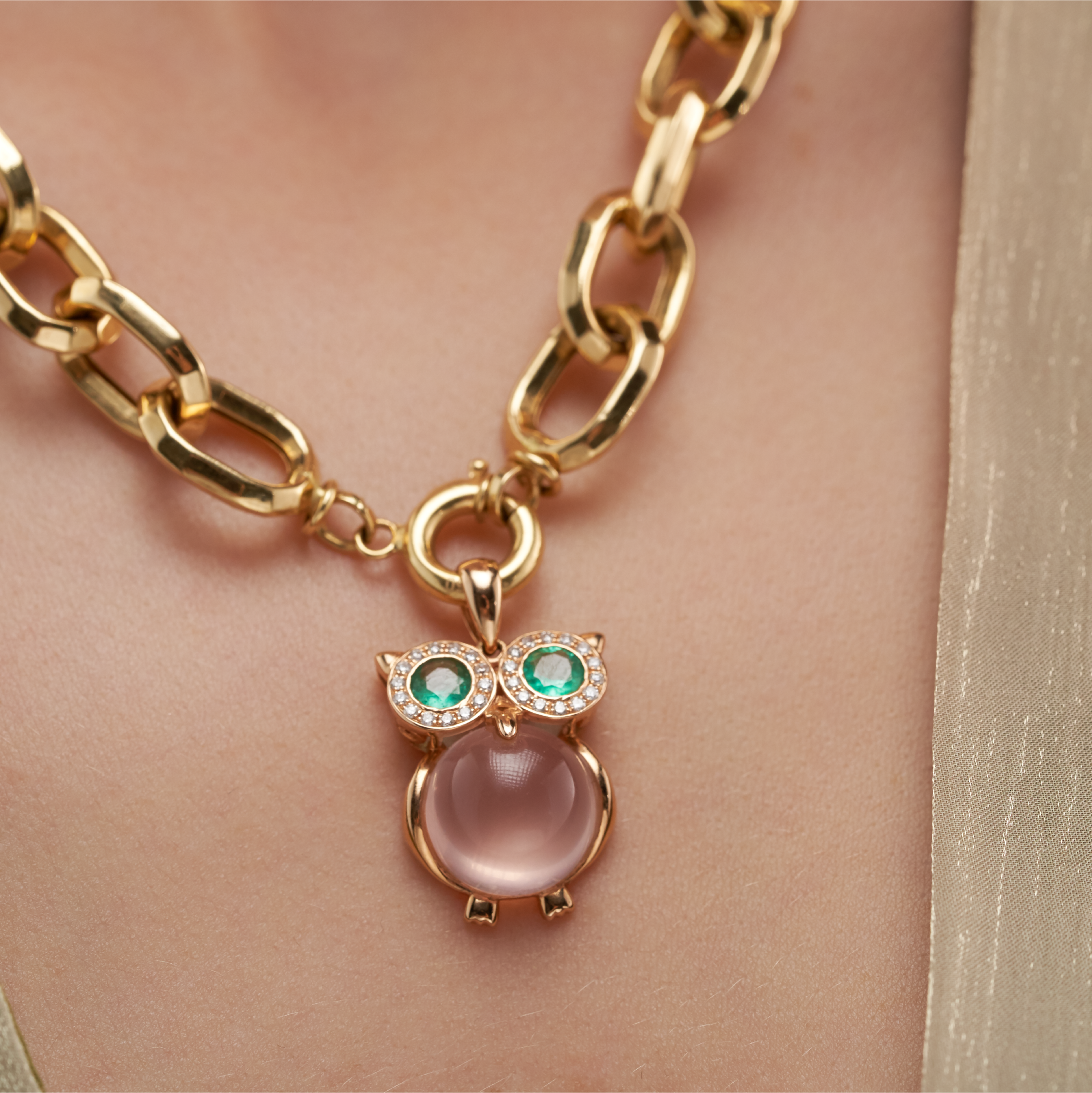 Verdant Quartz Diamond Pendant